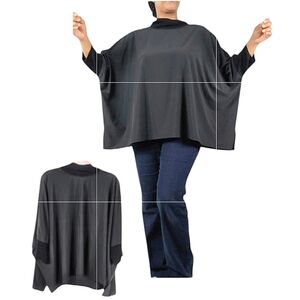AthletaLikes! Inside Mock Neck Black Dolman Batwing Sleeve Top